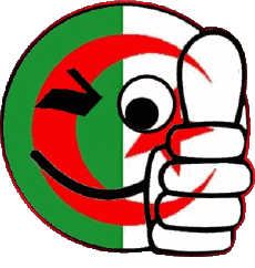 Fahnen Afrika Algerien Smiley - Ok 