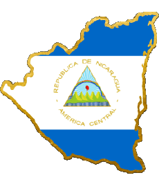 Bandiere America Nicaragua Carta Geografica 
