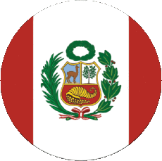 Drapeaux Amériques Pérou Rond 