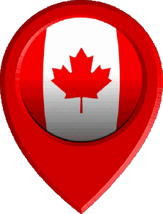 Fahnen Amerika Kanada Standort-Pin 