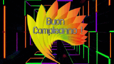 Nachrichten Italienisch Buon Compleanno Astratto - Geometrico Animierter Hintergrund 001 