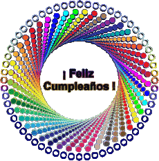 Mensajes Español Feliz Cumpleaños Abstracto - Geométrico Fondo transparente 002 