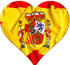 Drapeaux Europe Espagne Coeur 
