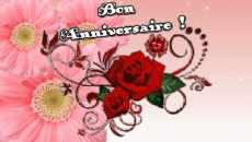 Nachrichten Französisch Bon Anniversaire Floral Animierter Hintergrund 002 