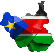 Bandiere Africa Sudan del sud Carta Geografica 