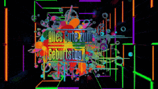 Messagi Tedesco Alles Gute zum Geburtstag Zusammenfassung - geometrisch Sfondo animato 001 