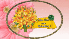 Mensajes Alemán Alles Gute zum Geburtstag Blumen Fondo animado 002 