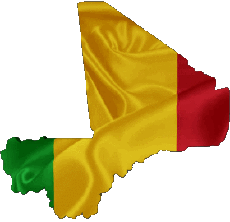 Fahnen Afrika Mali Karte 