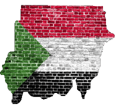 Flags Africa Sudan Map 