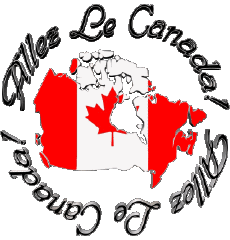 Messages French Allez Le Canada Carte - Drapeau 