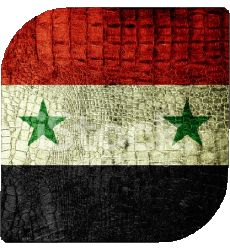 Drapeaux Asie Syrie Carré 