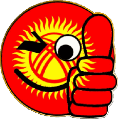 Flags Asia Kyrgyzstan Smiley - OK 
