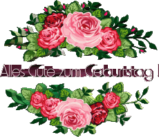 Mensajes Alemán Alles Gute zum Geburtstag Blumen Fondo transparente 014 