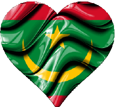 Drapeaux Afrique Mauritanie Coeur 