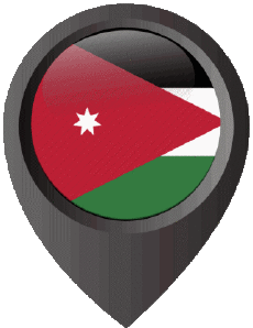 Fahnen Asien Jordan Standort-Pin 