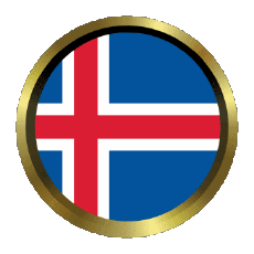 Bandiere Europa Islanda Rotondo - Anelli 