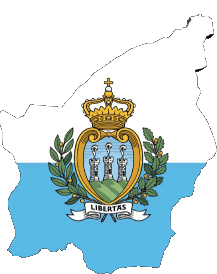 Bandiere Europa San Marino Carta Geografica 