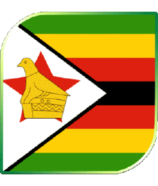 Drapeaux Afrique Zimbabwe Carré 