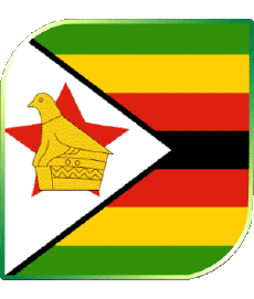 Flags Africa Zimbabwe Square 