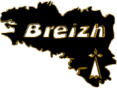 Banderas Francia Regiones Bretaña Mapa 