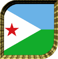 Drapeaux Afrique Djibouti Carré 