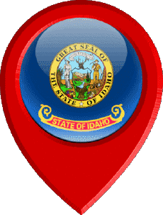 Drapeaux Amériques U.S.A - Etats Idaho Epingle de Localisation 