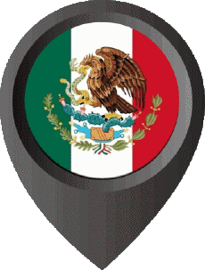 Banderas América México Marcador de ubicación 