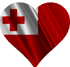 Drapeaux Océanie Tonga Coeur 