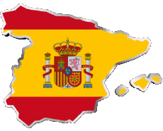 Flags Europe Spain Map 