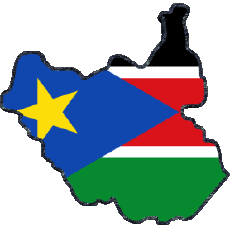 Bandiere Africa Sudan del sud Carta Geografica 