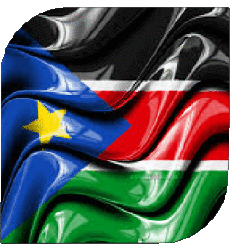 Bandiere Africa Sudan del sud Quadrato 