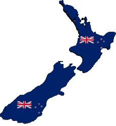 Drapeaux Océanie Nouvelle-Zélande carte 