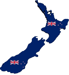 Flags Oceania New Zealand Map 