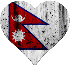 Flags Asia Nepal Heart 