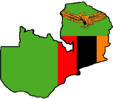 Bandiere Africa Zambia Carta Geografica 