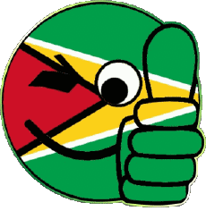 Fahnen Amerika Guyana Smiley - OK 