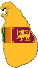 Fahnen Asien Sri Lanka Karte 