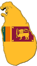 Flags Asia Sri Lanka Map 