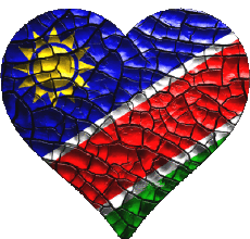 Drapeaux Afrique Namibie Coeur 