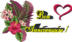 Mensajes Francés Bon Anniversaire Floral 007 