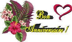 Nachrichten Französisch Bon Anniversaire Floral Transparenter Hintergrund 007 