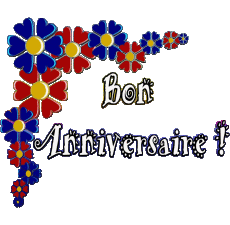 Messagi Francese Bon Anniversaire Floral Sfondo trasparente 005 