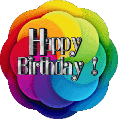 Mensajes Inglés Happy Birthday Abstract - Geometric Fondo transparente 006 