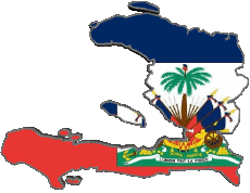 Bandiere America Haiti Carta Geografica 