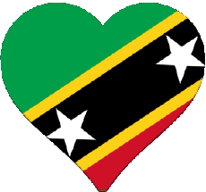 Flags America Saint Kitts and Nevis Heart 