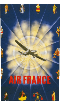 Humor -  Fun KUNST Retro Poster - Marken Air France 