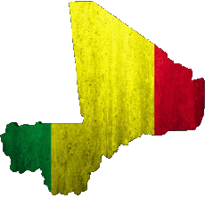 Fahnen Afrika Mali Karte 