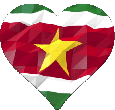 Fahnen Amerika Suriname Herz 