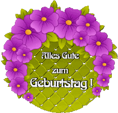 Messages German Alles Gute zum Geburtstag Blumen Transparent Background 019 