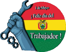 Messagi Spagnolo 1 de Mayo Feliz día del Trabajador - Bolivia 